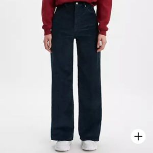 Levi's® RIBCAGE WIDE LEG CORDUROY PANTS 24 blue